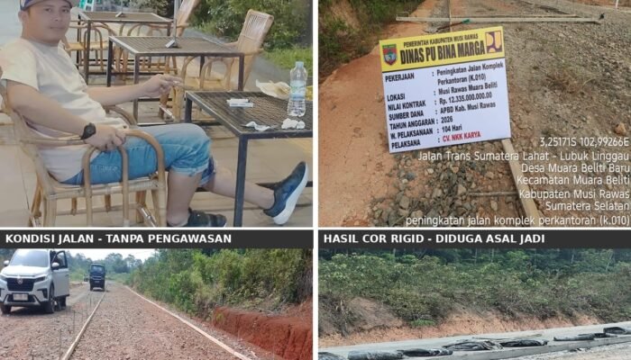 Proyek Jalan Musi Rawas Rp12,3 Miliar Disorot, Papan Plang Baru Dipasang Usai Investigasi Aktivis